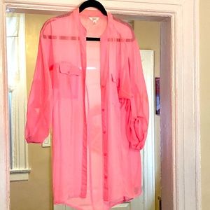 Beautiful sheer HOT pink top